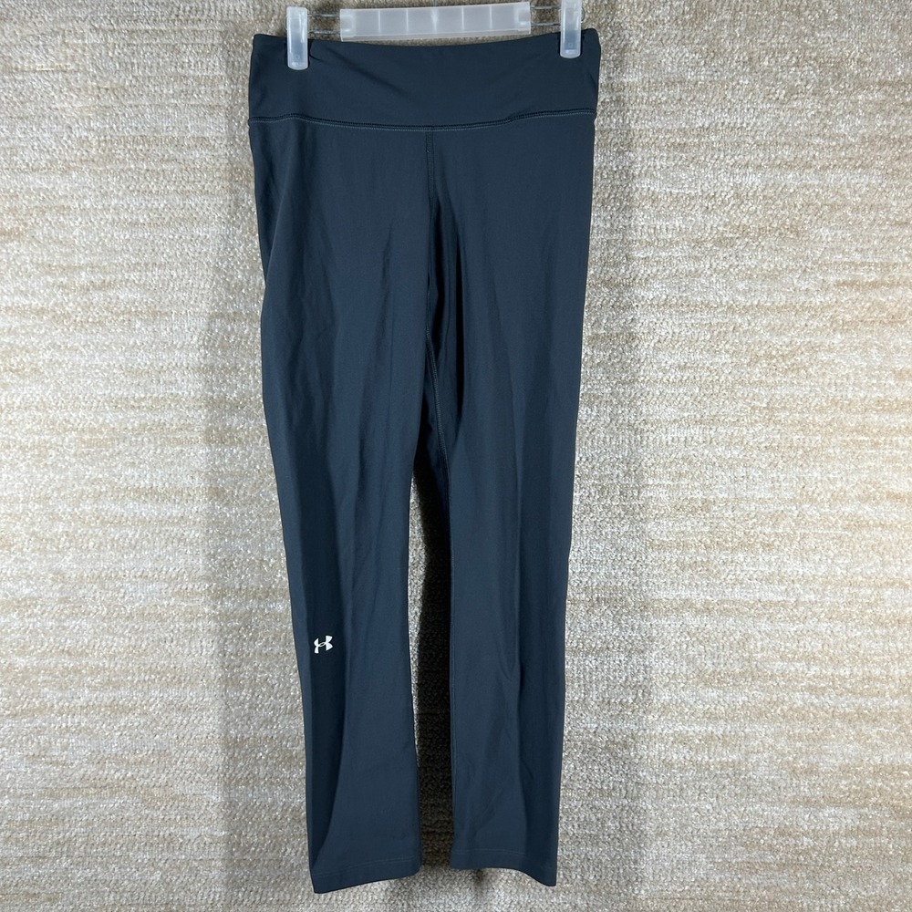 Under Armour HeatGear Compression Leggings Sporty Gray Cropped Women Size Medium